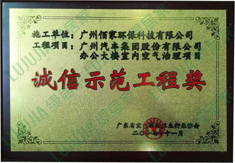 诚信示范工程奖
